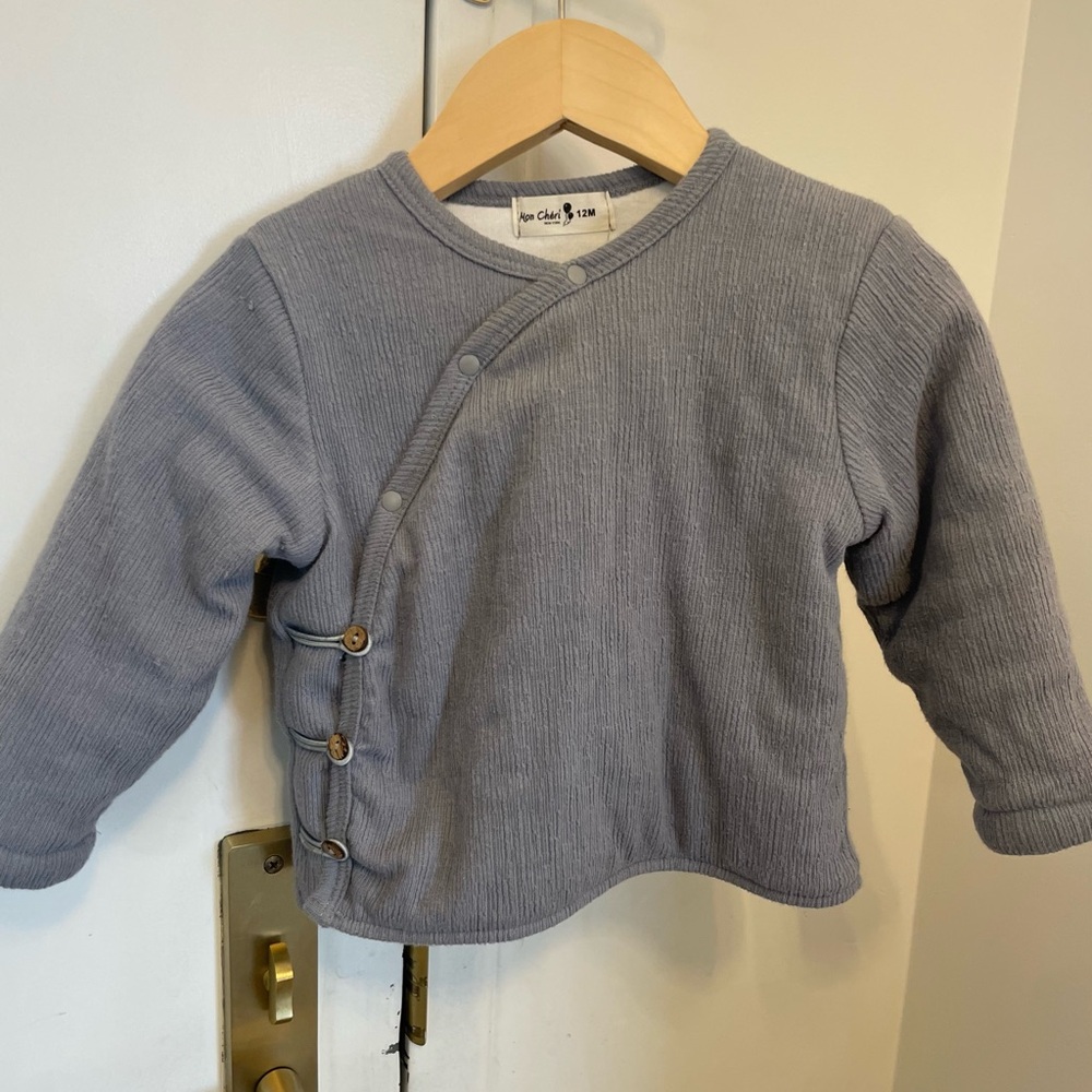 Mon Cheri Kids Gray Buttoned Sweater